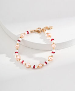 Fashion Natural Mother-of-pearl Ruby bracelet S925 Silver 4