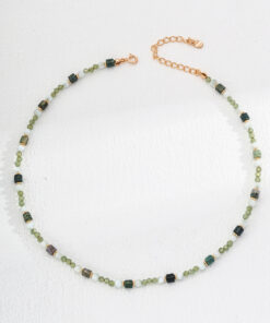 Green agate sterling silver necklace (1)