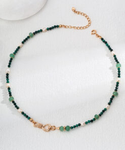 Natural malachite pearl necklace (1)