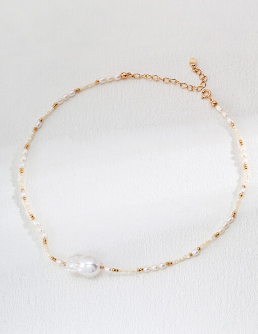 Simple natural pearl shell necklace (1)