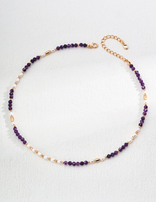 Vintage pearl amethyst necklace (1)